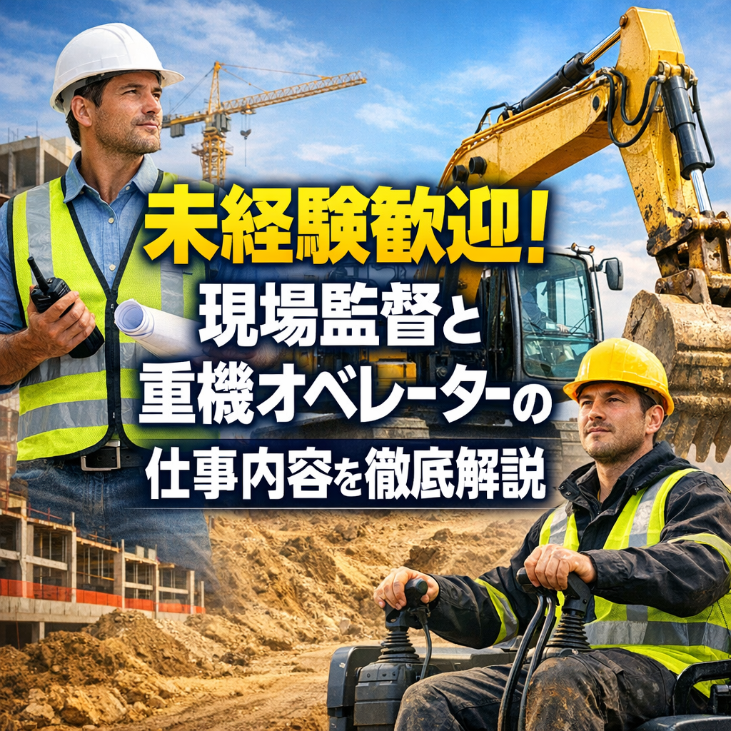 未経験歓迎！現場監督と重機オペレーターの仕事内容を徹底解説