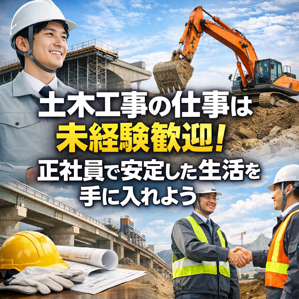 土木工事の仕事は未経験歓迎！正社員で安定した生活を手に入れよう