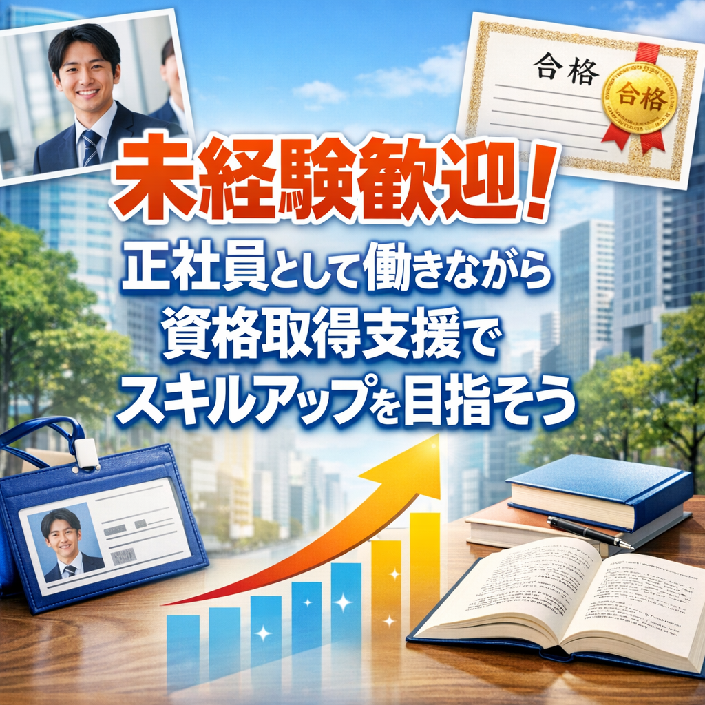 未経験歓迎！正社員として働きながら資格取得支援でスキルアップを目指そう