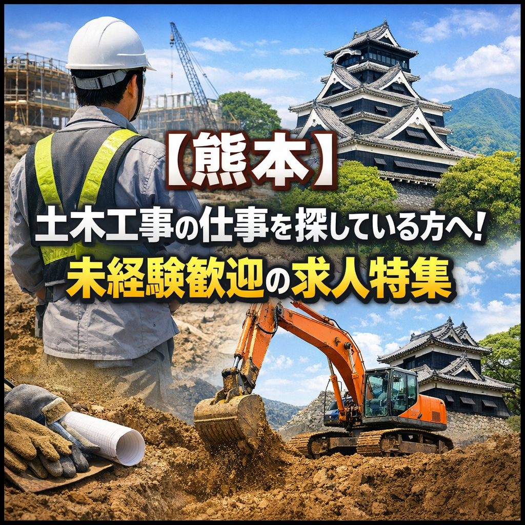 【熊本】土木工事の仕事を探している方へ!未経験歓迎の求人特集
