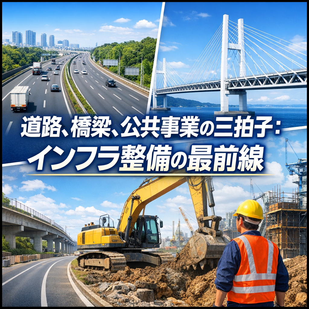 道路、橋梁、公共事業の三拍子：インフラ整備の最前線